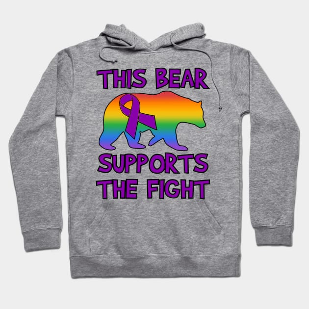 Support-Purple Ribbon Hoodie by Husky Bear Designs